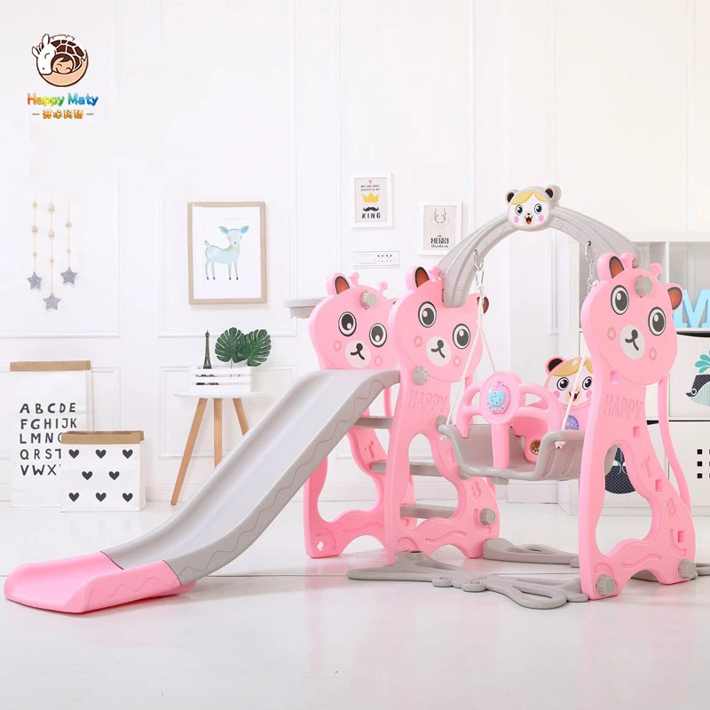 

Happymaty New Baby Swing and Slide Set 3 in 1 Home Multifunctional Swing Chair Indoor Playground Slides Kids Toy HM136