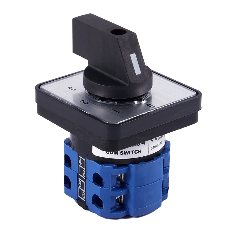 

EASY-8 Terminals 5 Positions Master Control Rotary Cam Switch 20A Black+Blue