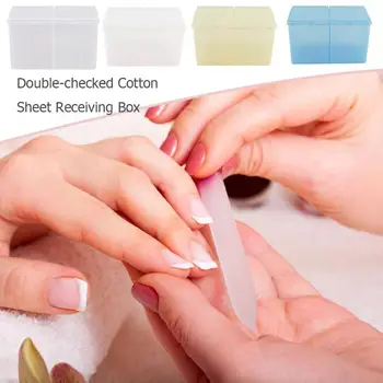 

2 Compartments Cleaning Cotton Storage Box Swab Pad Nail Art Beauty Tool Earring Jewelry Grids Transparent Container Holder