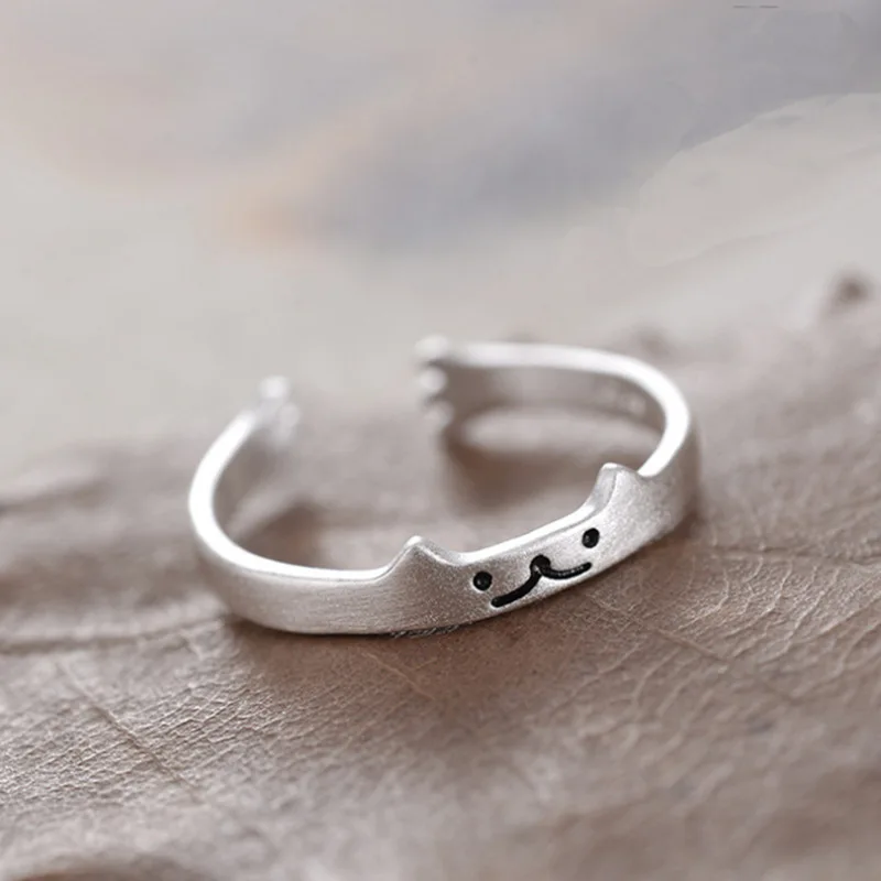 DIEERLAN Bijoux личность 925 пробы серебряные кольца в виде кошки для женщин Свадебные украшения регулируемый античный перстень Anillos