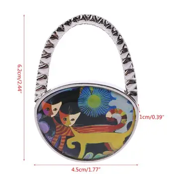 

Oval Couples Cat Foldable Folding Purse Bag Handbag Hanger Table Hook Holder New LX9C