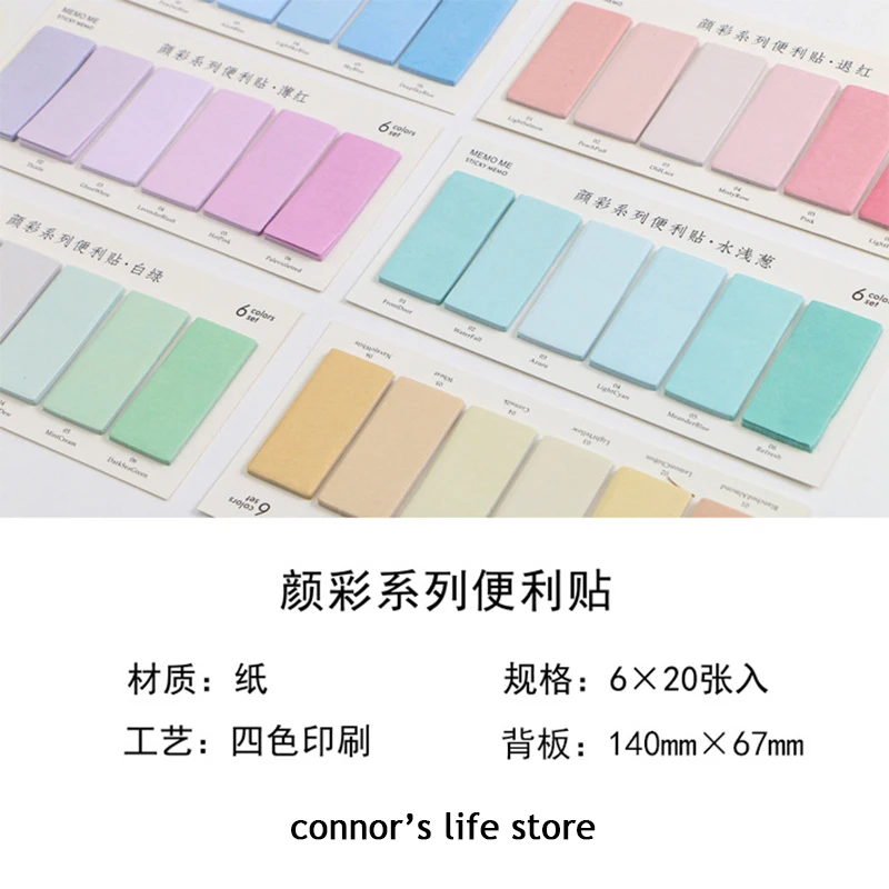 cheap 120Pcs Novelty Creative color Sticky Notes Waterproof Planner Stickers Index Bookmark Stationery School Supplies Page Index Post