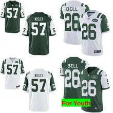 Нью-Йорк Высокое качество Джетс Le'Veon Bell#57#26 мужской женский Молодежный трикотаж