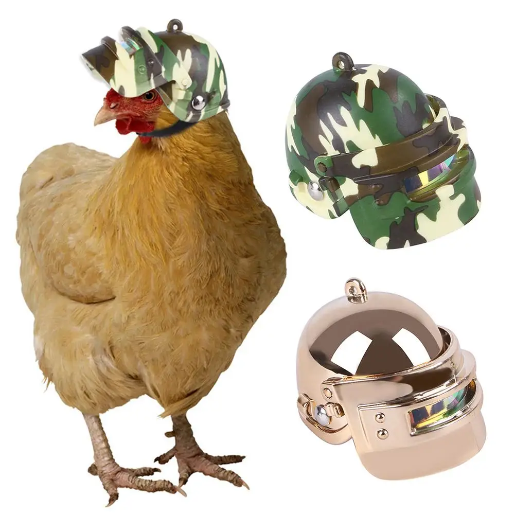Chicken Helmet Small Pet Hard Hat Funny Chicken Helmet Hen Hard Bird Hat Headgear Protective Pet Cap Sun Rain Protection