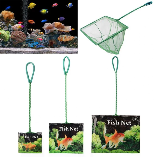 10Pcs Floating Fishing Net Small Round Aquarium Fish Net With Long