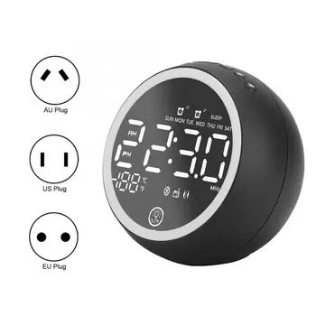 

Multi-Function Dual USB Bluetooth 5.0 Hands-Free Call Speaker with Temperature Display Support FM Radio Channel 110-240V