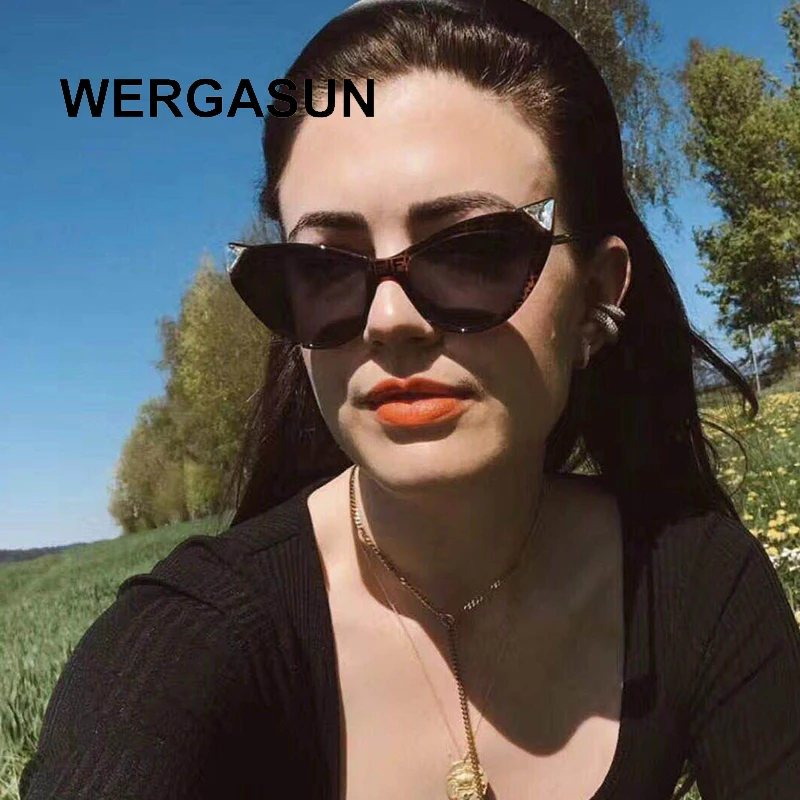 WERGASUN новые модные негабаритные солнцезащитные очки кошачий глаз женские