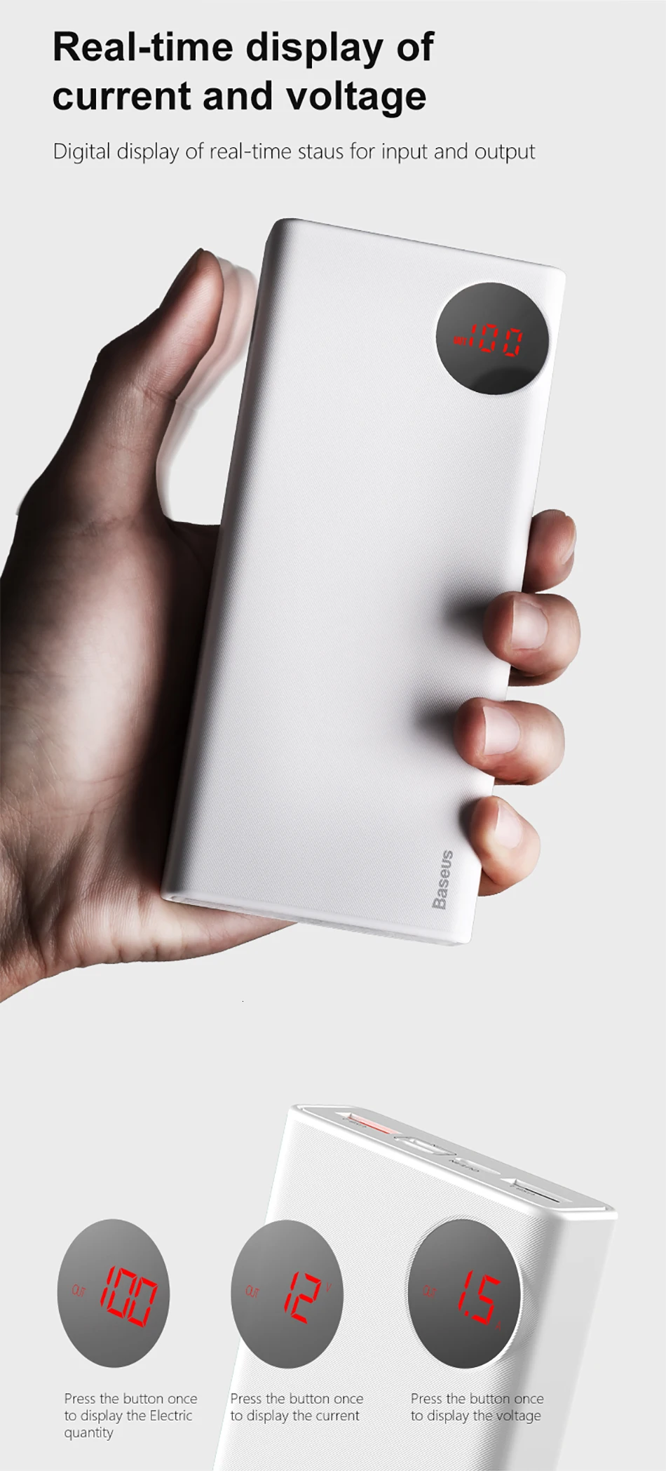 Baseus 20000 мАч Внешний аккумулятор USB C PD Быстрая зарядка 3,0 20000 мАч Внешний аккумулятор для Xiaomi Mi 9 портативное Внешнее зарядное устройство