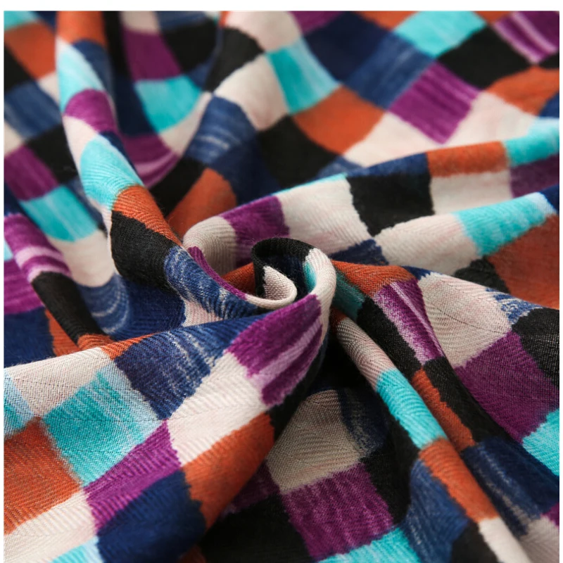 Fashion Women grid Scarf Long size 180x90cm Cotton scarves Winter Lady Scarves Soft Shawl Wrap Scarf Elegant for Christmas  (2)