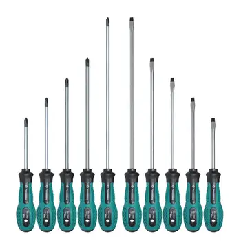 

10pcs 75-200mm Multi-function PP Handle Insulated Screwdrivers Electrician Maintenance Repairing Hand Tool