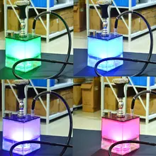 Акриловый кальян Cachimba трубка для кальяна Narguile Completo Waterpijp светодиодный светильник Nargile чаша шланг Пружинные щипцы Chicha аксессуары