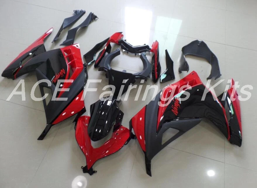 ABS обтекатель комплект для Kawasaki Ninja300 EX300 300R 2013 13 14 15 16 17 Обтекатели набор(литья под давлением) красный черный