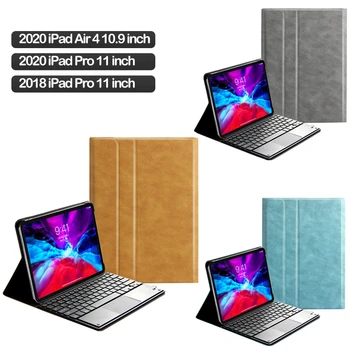 

2020 New For Ipad Air 4 10.9 Inch Tablet Bluetooth Keyboard With Touchpad For Ipad Pro 11 2018 2020 Leather Smart Case Foldable