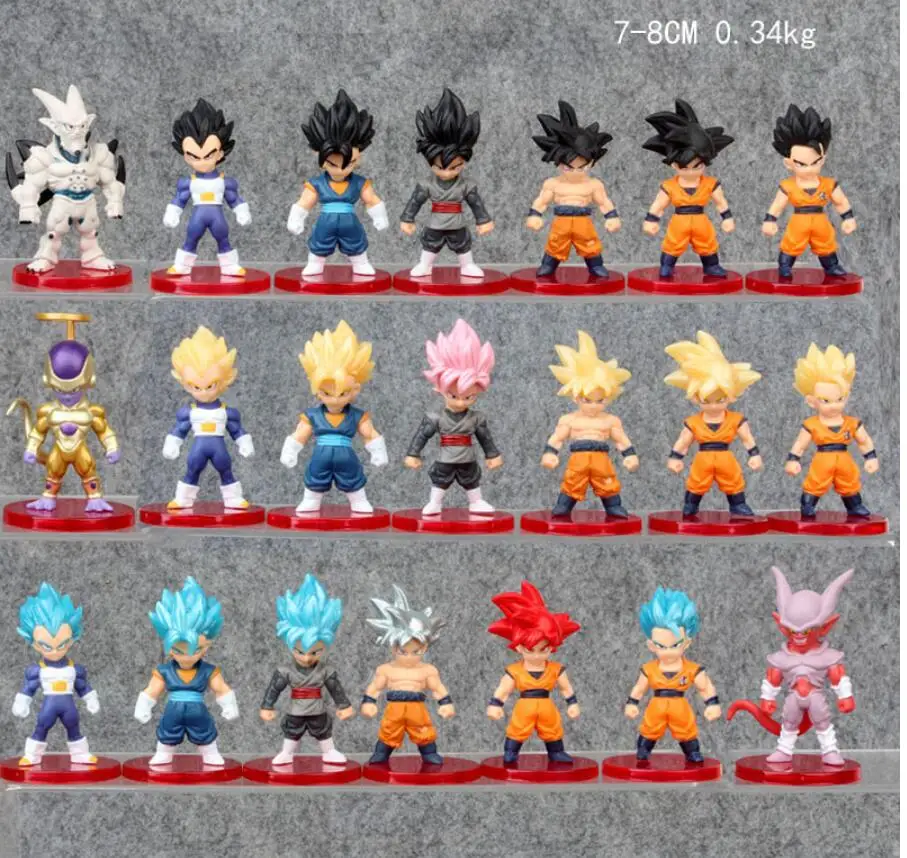 21 шт./компл. Dragon Ball Z Супер Saiyan Son Goku/Гохан Вегета Vegetto Syn Shenron Фриза Janemba мини ПВХ