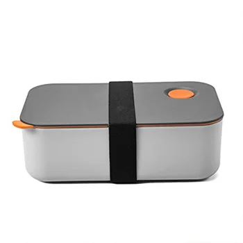 

Lunch Box 1000ML with 2 Compartments, Eco Friendly BPA Free Bento Box, Hermetic Food Box, Microwave & Dishwasher Safe (Orange)