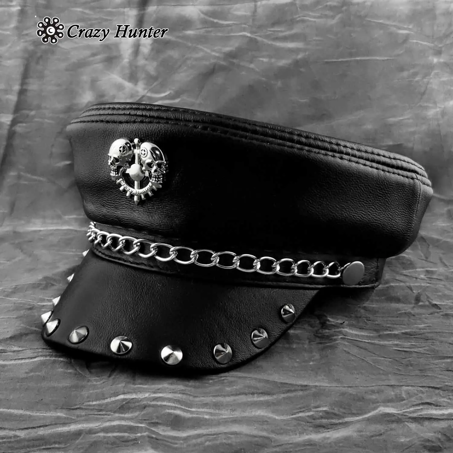 Metal Rivet Studded Skull Mens Genuine 
