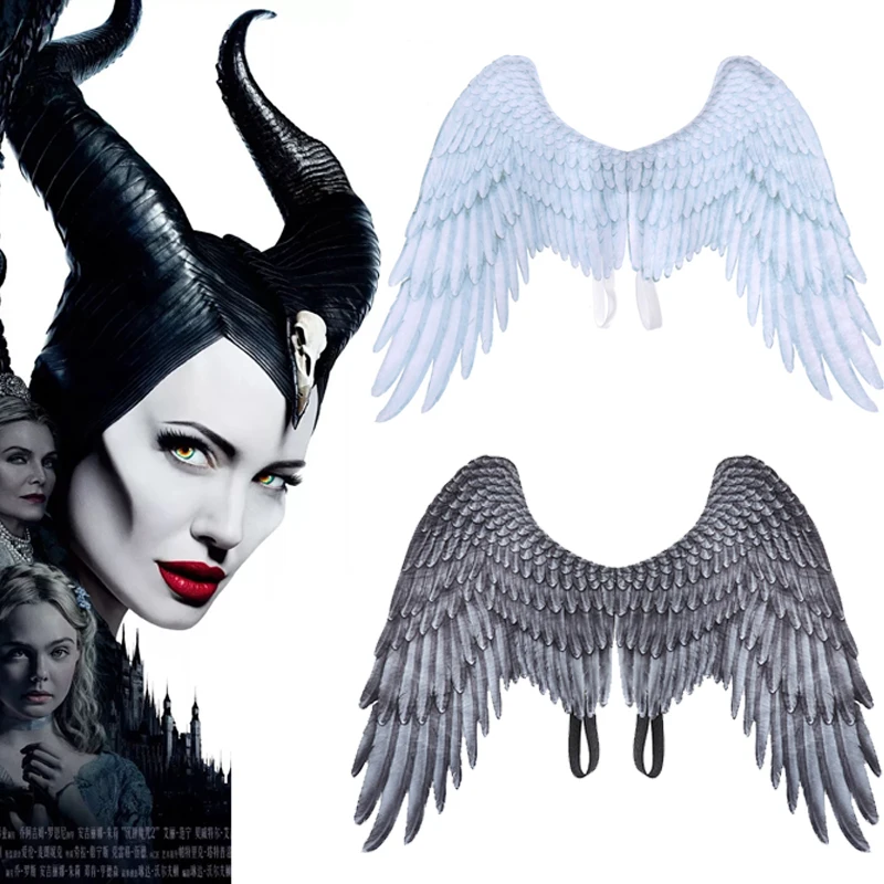 

Maleficent:Mistress of Evil Devil Angel Wings Cosplay Props Kids Unisex Halloween Black Queen Headgear Wings