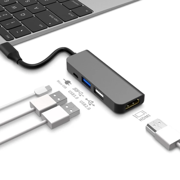 Type-C к HDMI USB 3,0/2,0 Micro usb-концентратор, адаптер для MacBook, ПК, ноутбук VDX99