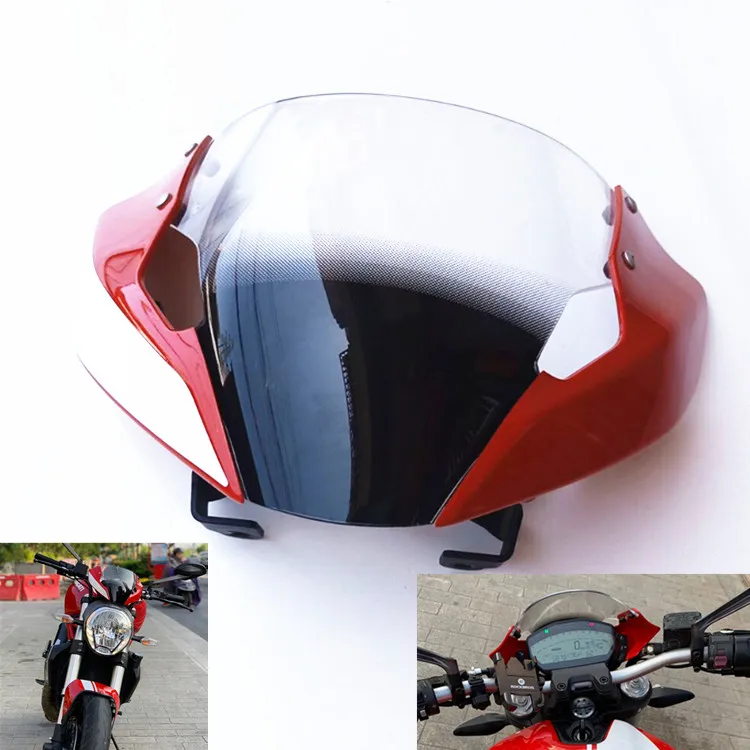 For Ducati Monster 821 Hyperstrada Stnipe 14-17 2018 2019 2020 Front Windscreen Front Air Intake Hood Front Fairing Windshield For Ducati Monster 821 Hyperstrada Stnipe 14-17 2018 2019 2020 Front Windscreen Front Air Intake Hood Front Fairing Windshield