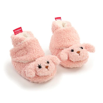 Cute Newborn Baby Girls Winter Puppy Fur Boots First Walkers Soft Soled Infant Toddler Kids Girl Footwear Shoes Ins 1