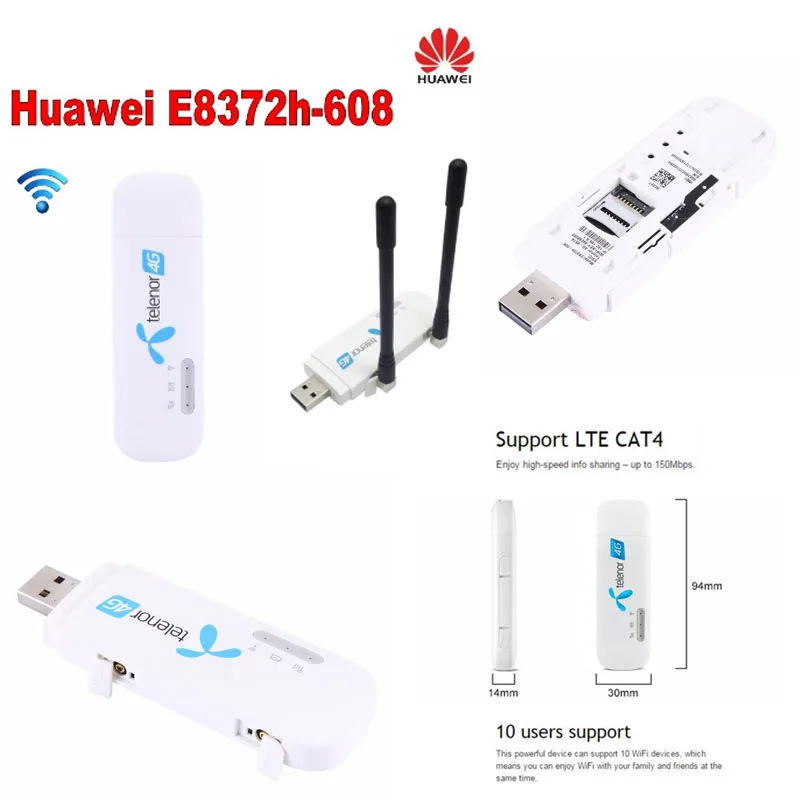 Разблокированный Huawei E8372h-608 e8372h Wingle LTE Универсальный 4G USB-модем Wi-Fi Мобильный