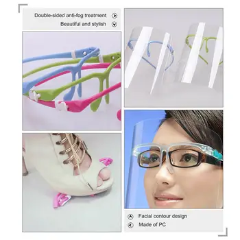 

5pcs Lightweight PC+APET Transparent Anti-fog Saliva Face Shield Eye Protection Safety Wear 25 * 20cm