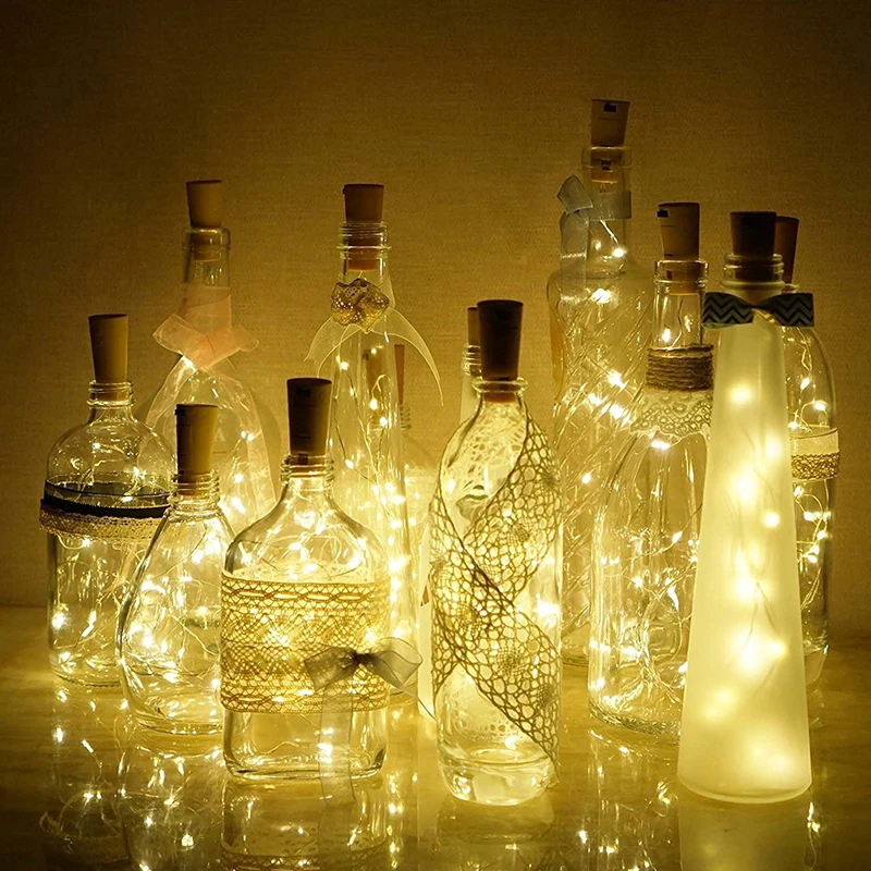 

1-2M LED String Copper Wire Fairy Lights Battery Powered Garland Bottle Stopper LED String Light Wedding Christmas Holiday Decor
