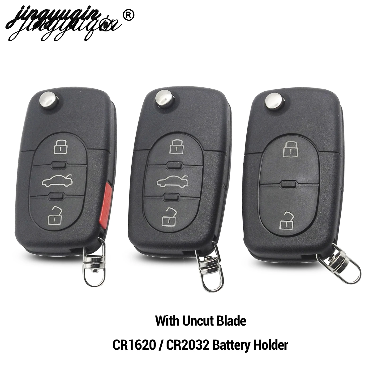 Jingyuqin 2/3/4 кнопка дистанционного ключа автомобиля для Audi a4 a2 a3 a6 a8 TT RS4 Uncut HU66 Blade