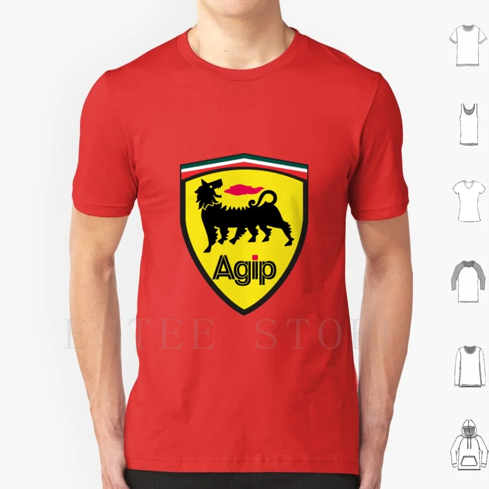T-Shirt Agip Abarth Stampa Cotone Agip Abarth Racing Fuel 500