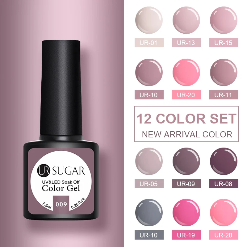Billig UR ZUCKER 12 stücke Glitter Gel Polish Set Rosa Gelb Rot Lack Tränken Weg Von UV Gellak Nail art Maniküre Nägel gel Lack Kits
