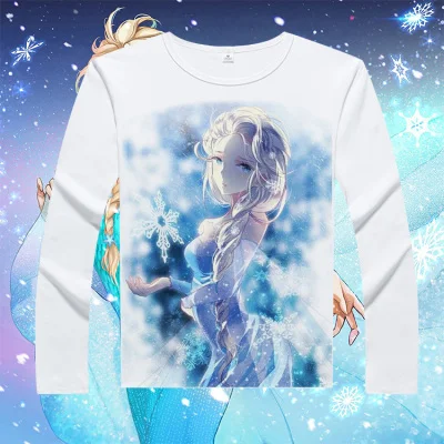 T shirts 3 Замороженные новые женские белые футболки свитера размера плюс повседневные зимние топы с принтом женская футболка с длинным рукавом женская одежда - Цвет: T shirts 3