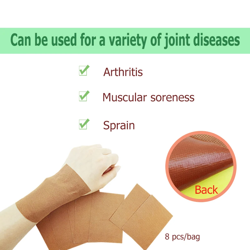 8pcs/bag Chinese Medical Analgesic Plaster Foot Muscle Back Wrist Neck Joint Pain Plaster Arthralgia Massage Treatment H032