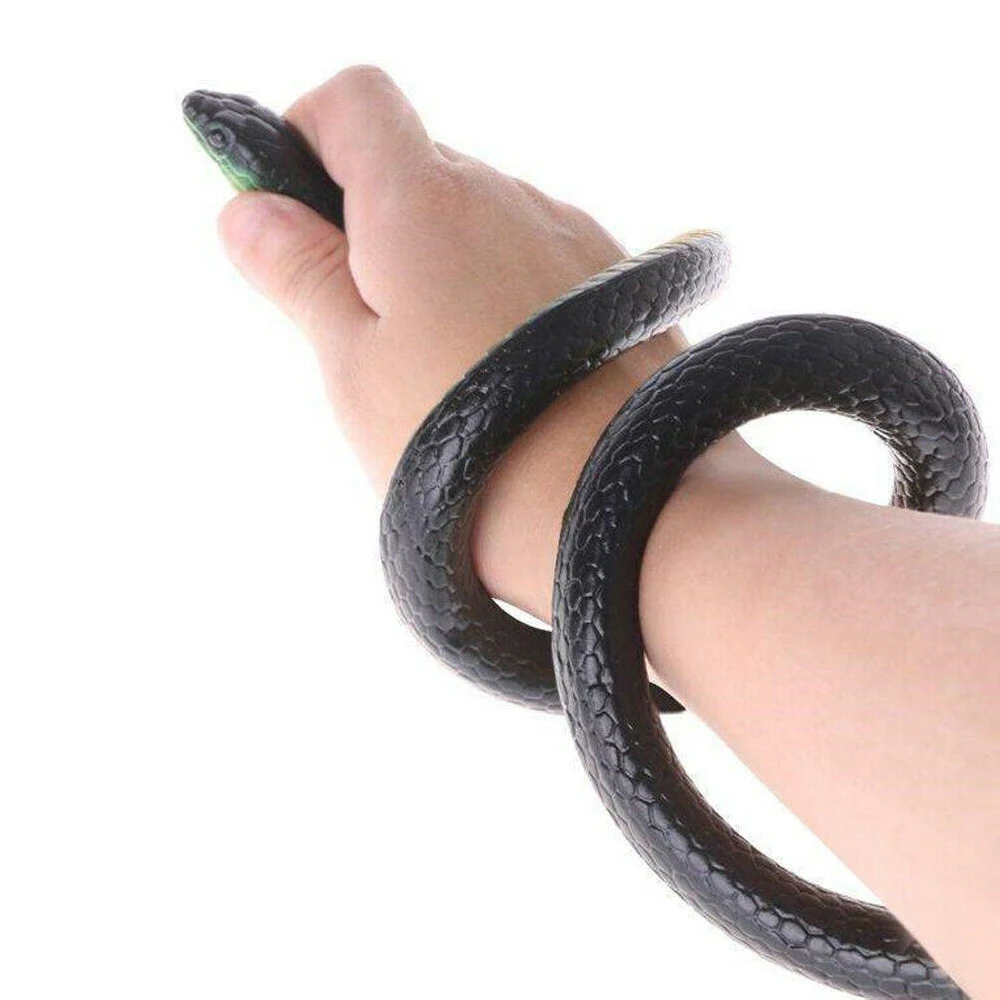 Pudcoco стиль эмуляция 54 реалистичные большие резиновые поддельные черные Мамба змея страшная игрушка Prop шалость