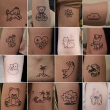 45 Sheets Simple Small Fresh Cute Men and Girls Wind Lasting English Tattoos Fake Tattoo Arm Tattoo Fake Tattoo for Woman
