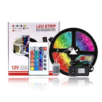 

16.4ft RGB 5050 Led Strip Waterproof Kit with 24 Keys IR Remote Led Rope Lights