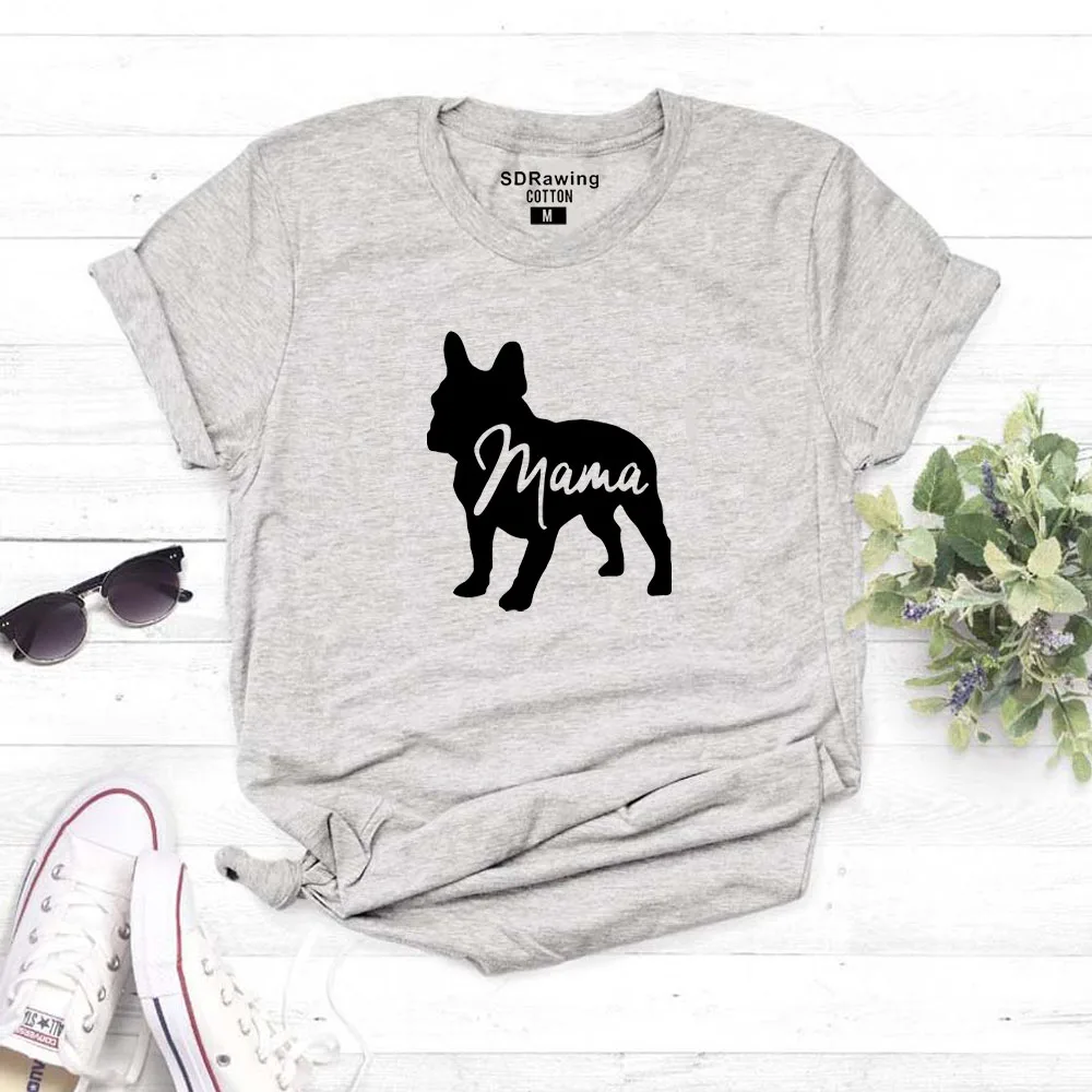 Французская одежда для бульдога подарки для любителей собак для собачников футболка для собак мама футболка для питомцев любитель животных мама дамы футболки топы - Цвет: gray