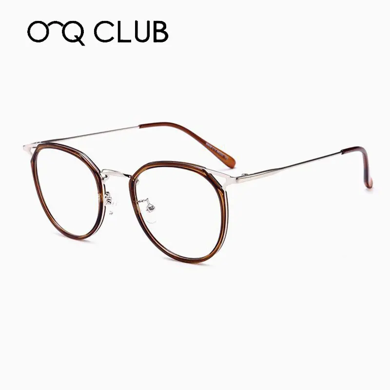 

2019 Retro Eyeglasses Women & Men Korean Round Glasses Frame Metal Full Frame Flat Mirror Eyewear Optical Prescription Glasses