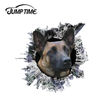 

Jump Time 13cm x 12.2cm 3D Belgian malinois Window Decal Glass Slag Decal Reflective Stickers Waterproof Car Styling Dog Decals