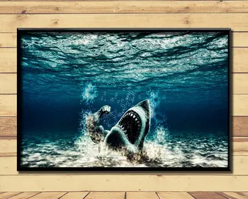 

Shark Huge Strong Marine Animal (3) Wall Posters Prints Silk Art Painting For Home Wall Bedroom Decor