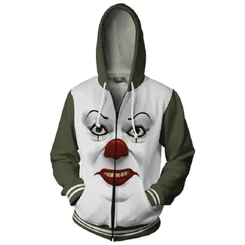 

Halloween Cosplay Costume Movie Stephen King's It Sweatshirt Hoodie clown joker Cosplay Costume Jacket Coats
