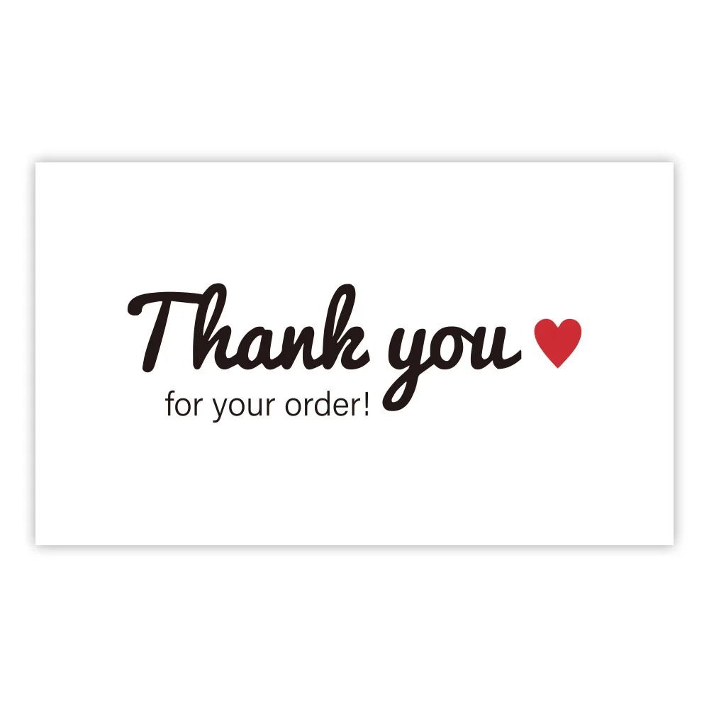 

White Thank You card printable 10-30pcs thanks for your orders with Red heart card Paper Cards For Small Shop Gift Packet
