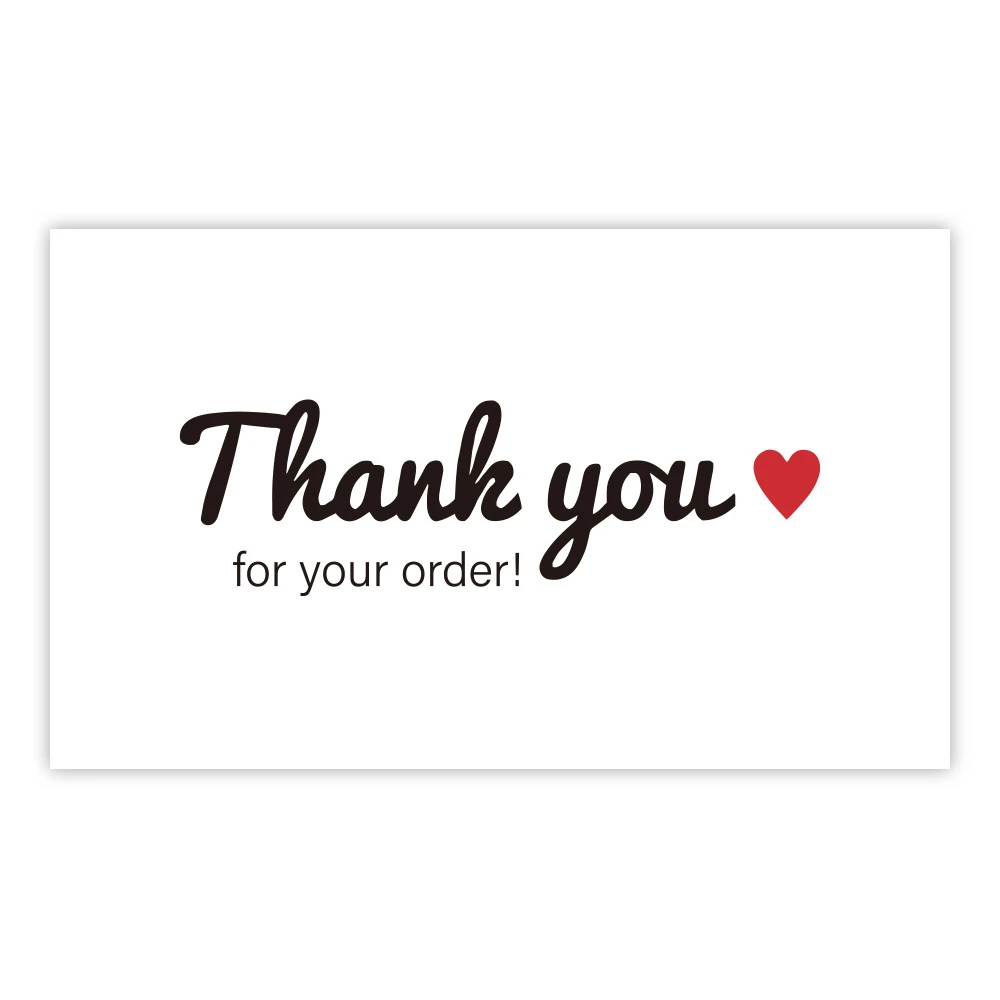 White Thank You Card Printable 10-30pcs Thanks For Your Orders With Red Heart  Card Paper Cards For Small Shop Gift Packet - Business Cards - AliExpress