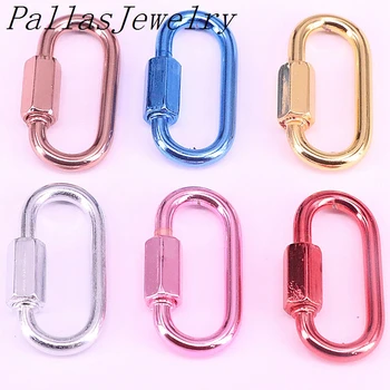 

10Pcs, Plating colorful oval screw clasp charm,fashion carabiner clasp,fashion necklace/bracelet jewelry Making