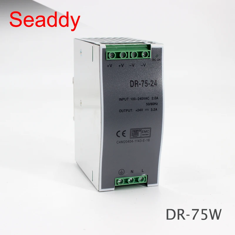 75 W 24 V светодиодный драйвер Din Реле переключения питания (DR-75-24)
