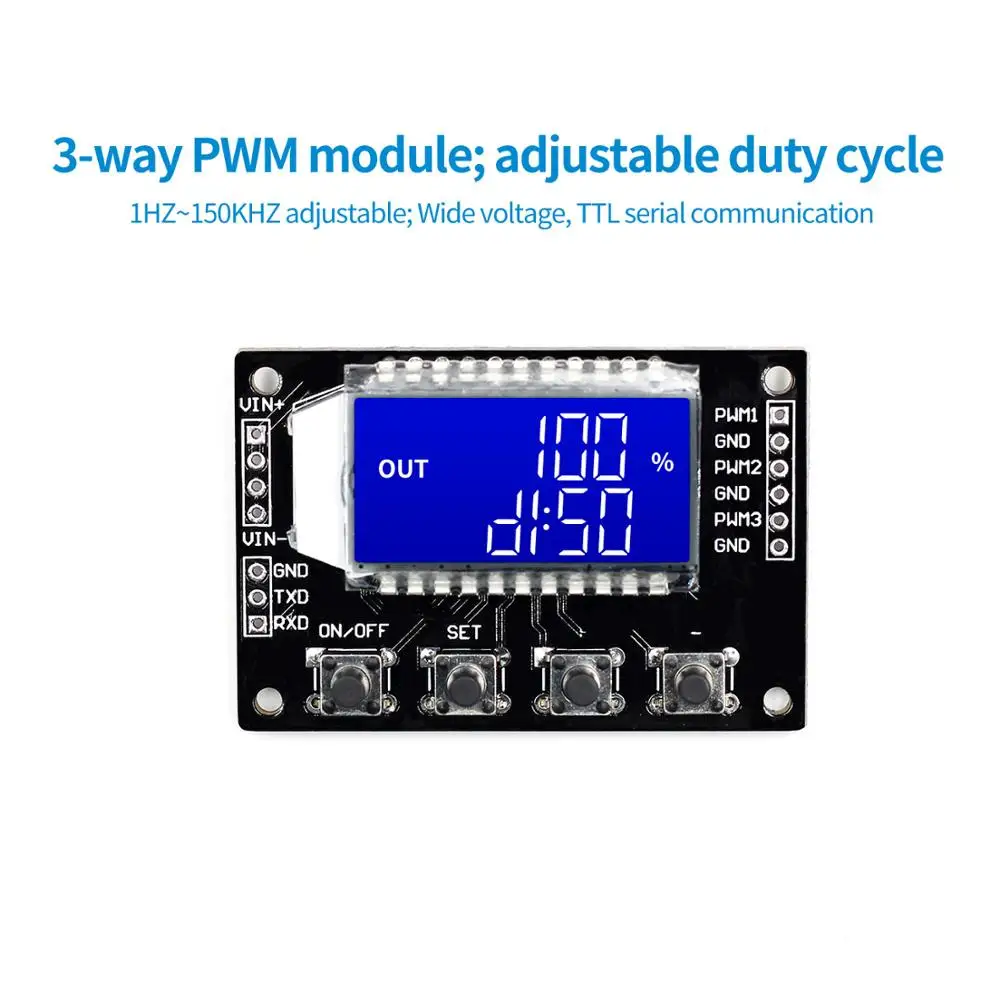 Генератор сигналов PWM частота импульсов рабочий цикл регулируемый модуль ЖК-дисплей Дисплей 1Hz-150Khz 3,3 V-30 V PWM плата Модуль гибкий кабель