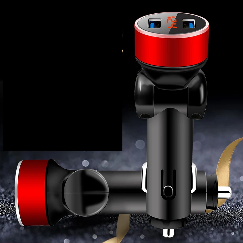 

Digital Display Aux Car Charger Dual USB Multi-Function Display Fast Charge 3.1A 12V-24V Auto Accessorie LED Display USB Aux