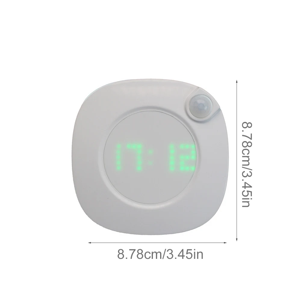 Датчик движения ночник с часами батарея питание PIR два освещения цвет