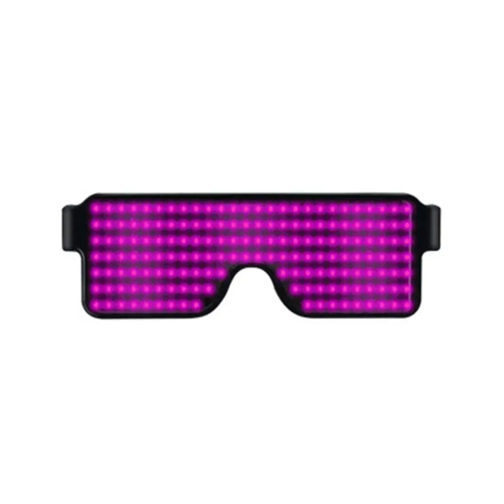 Новые DIY приложение управления многоязычные быстрая вспышка светодиодные вечерние светящиеся очки USB зарядка рождественское освещение концертов игрушки Светящиеся солнцезащитные очки - Цвет: Manual Button Pink
