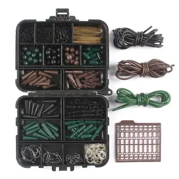 

HobbyLane 187pcs Carp Fishing Tackle Set/Kit Safety Lead Clips Swivels Carp Outdoor Fishing Hooks Accessories