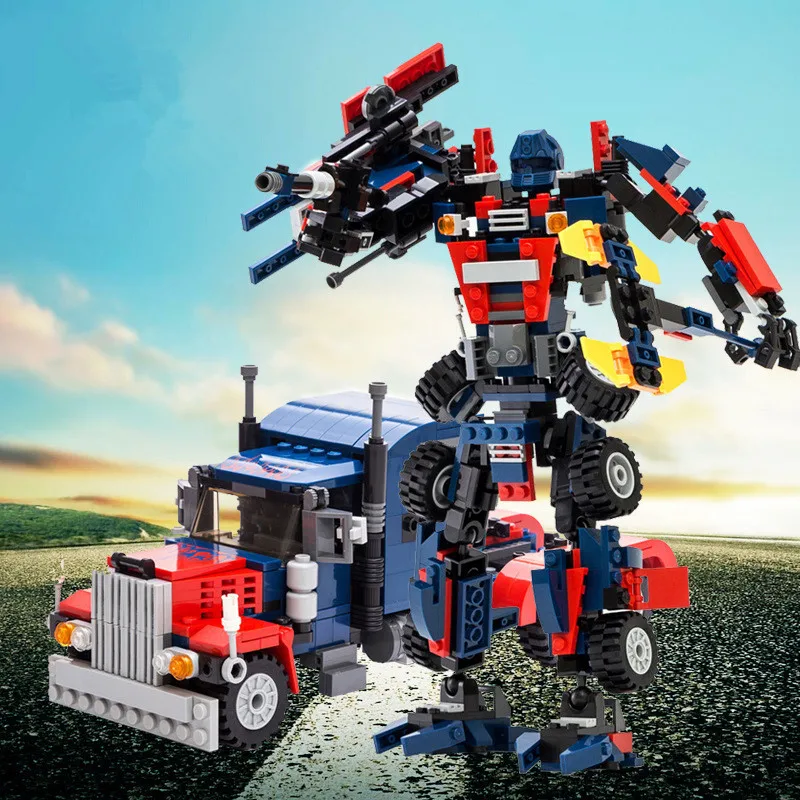 

377Pcs Deformation Robot Toy Car Bricks Classic Building Blocks Sets DIY Bricks Playmobil Educational Toys For Children